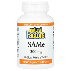 Natural Factors, SAMe, 200 мг, 60 таблеток повільного вивільнення (NFS-02708), фото