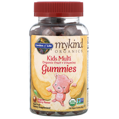Garden of Life, MyKind Organics, детский мультивитамин, органический ароматизатор со вкусом вишни, 120 веганских жевательных конфет в форме мишек (GOL-12075), фото