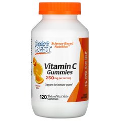 Doctor's Best, жувальні таблетки з вітаміном C, з апельсиновим смаком, 250 мг, 120 таблеток (DRB-00510), фото
