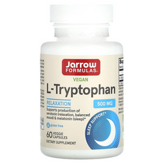 Jarrow Formulas, L-триптофан, 500 мг, 60 рослинних капсул (JRW-15056), фото