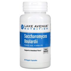 Lake Avenue Nutrition, Сахаромицеты Буларди, пробиотические дрожжи, 10 млрд КОЕ, 60 растительных капсул (LKN-01420), фото