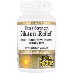 Ферменты клейковины, Extra Strength Gluten Relief, Natural Factors, 90 капсул (NFS-01727), фото