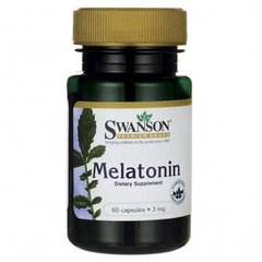Мелатонин, Melatonin, Swanson, 3 мг, 60 капсул (SWV-01498), фото