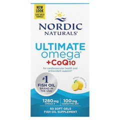 Nordic Naturals, Ultimate Omega + CoQ10, 1000 мг, 60 мягких желатиновых капсул (NOR-01890), фото