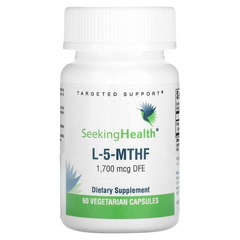 Seeking Health, L-5-MTHF, 1700 DFE (1000 мкг), 60 вегетаріанських капсул (SKH-52057), фото