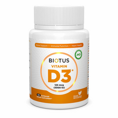 Витамин Д3, Vitamin D3, Biotus, 5000 МЕ, 120 капсул (BIO-530098), фото
