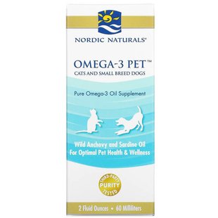 Nordic Naturals, Омега-3 для вихованців, для котів та невеликих собак, 60 мл (NOR-50505), фото