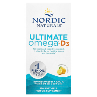 Nordic Naturals, Омега-D3 Ultimate, лимон, 1000 мг, 120 гелевих капсул (NOR-02794), фото