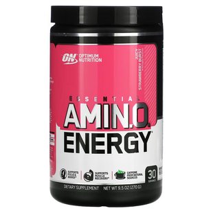 Optimum Nutrition, Essential Amin.O. Energy, соковита полуниця, 270 г (OPN-05914), фото