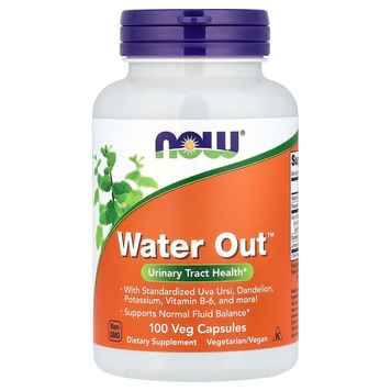 Водний баланс NOW Foods Water Out - 100 рослинних капсул, фото
