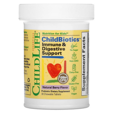 ChildLife Essentials, LiveBiotics, поддержка иммунитета и пищеварения, натуральный ягодный вкус, 5 млрд КОЕ, 30 жевательных таблеток (CDL-10400), фото