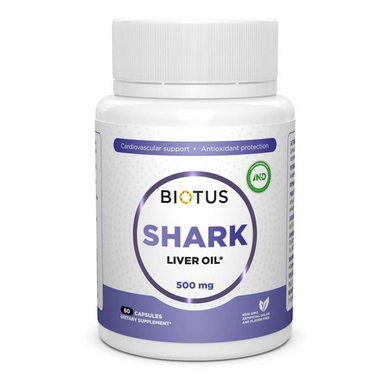 Biotus, Рыбий жир из печени акулы, Shark Liver Oil, 60 капсул (BIO-530906), фото