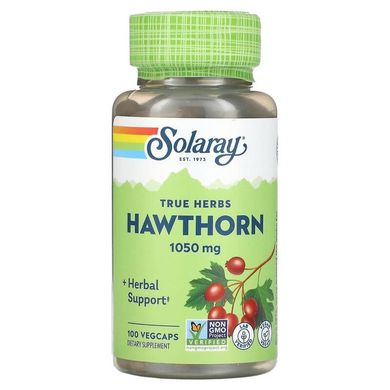 Боярышник, экстракт ягод, Hawthorn, Solaray, для веганов, 525 мг, 100 капсул (SOR-01340), фото