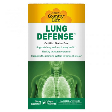 Country Life, Lung defence, 60 веганських капсул (CLF-01632), фото