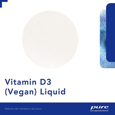 Вітамін D3 рідина (Веганська), Vitamin D3, Pure Encapsulations, 10 мл (PE-01644), фото