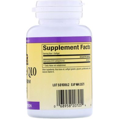 Коензим Q10 (Coenzyme Q10), Natural Factors, 400 мг, 60 капсул (NFS-20725), фото