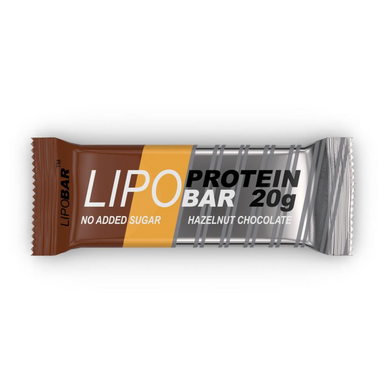 LipoBar, Безлактозний протеїновий батончик, без цукру, шоколад - горіх, 50 г - 20 шт (LIP-48004), фото