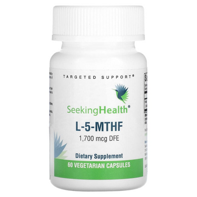 Seeking Health, L-5-MTHF, 1700 DFE (1000 мкг), 60 вегетарианских капсул (SKH-52057), фото
