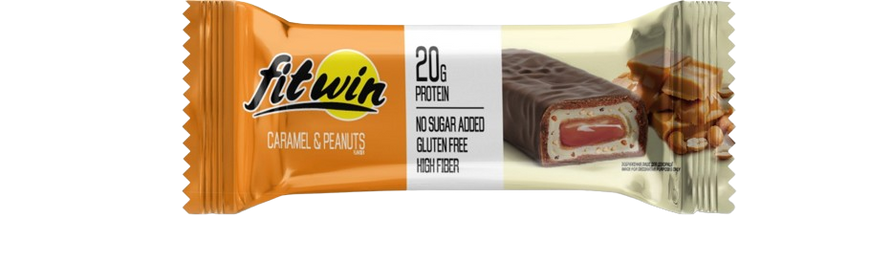 FitWin, Протеїновий батончик, Protein Bar 33%, карамель-арахіс, 60 г - 1/12 (FTW-23001), фото