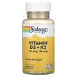 Solaray, вітаміни D3 та K2, 125 мкг (5000 МО)/50 мкг, без сої, 60 вегетаріанських капсул (SOR-38584)
