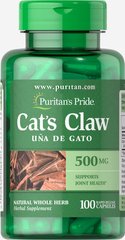 Кошачий коготь, Cat's Claw, Puritan's Pride, 500 мг, 100 капсул (PTP-11841), фото