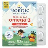 Nordic Naturals NOR-31130 Nordic Naturals, рибки з омега-3, без цукру, для дітей віком від 3 років, 300 мг, смак тутті-фрутті, 36 рибок (NOR-31130)