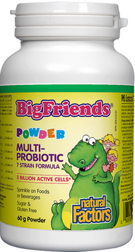 Natural Factors, BigFriends, Multi-Probiotic Powder, Пробиотик для детей в порошке, 3 млрд. КОЕ, 60 г (NFS-01851), фото