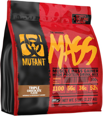 Mutant, Mass, Средство для набора веса, порошковая смесь сывороточного и казеинового протеина, тройной шоколад, 2270 г (813672), фото