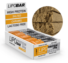 LipoBar, Безлактозный протеиновый батончик, без сахара, соленая карамель, 50 г - 20 шт (LIP-48003), фото