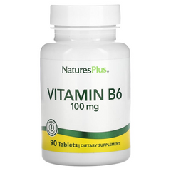 NaturesPlus, Витамин B6, 100 мг, 90 таблеток (NAP-01650), фото
