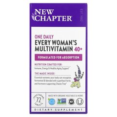 New Chapter, 40+ Every Woman's One Daily, вітамінний комплекс на основі цілісних продуктів для жінок віком від 40 років, 72 вегетаріанські таблетки (NCR-00367), фото