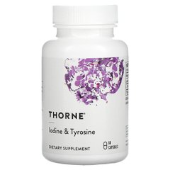 Thorne Research, Йод и тирозин, 225 мкг/500 мг, 60 капсул (THR-21902), фото