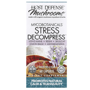 Host Defense, Mushrooms™, MycoBotanicals, Stress Decompress, 60 вегетаріанських капсул (FPI-71066), фото