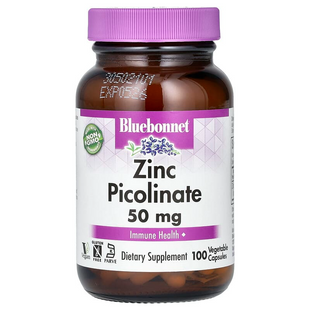 Bluebonnet Nutrition, піколінат цинку, 50 мг, 100 вегетаріанських капсул (BLB-00740), фото