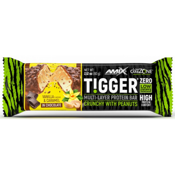 Amix, Батончик TiggerZero Multi-Layer Protein Bar, ваниль и карамель, 60 г, - 1/20 (818042), фото