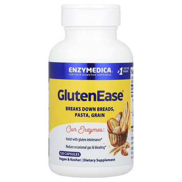 Enzymedica, GlutenEase, добавка для переваривания глютена, 120 капсул (ENZ-26201), фото
