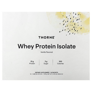 Изолят сывороточного протеина Thorne Whey Protein &ndash; Ваниль, 14 пакетиков по 27,9 г, фото