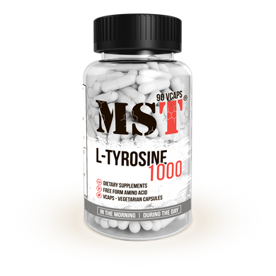 MST Nutrition, Л-тирозин, L-Tyrosine 1000, 90 рослинних капсул (MST-00226), фото