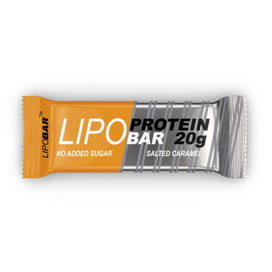 LipoBar, Безлактозний протеїновий батончик, без цукру, солона карамель, 50 г - 20 шт (LIP-48003), фото