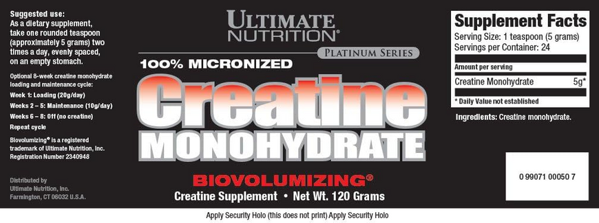 Ultimate Nutrition, Креатин моногидрат, 120 г (ULN-00050), фото