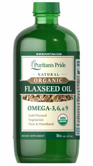 Льняное масло, Flaxseed Oil, Puritan's Pride, органическое, 473 мл (PTP-16420), фото