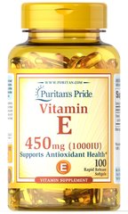 Витамин Е, Vitamin E, Puritan's Pride, 1000 МЕ, 100 капсул (PTP-11781), фото