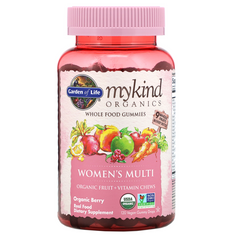 Garden of Life, MyKind Organics, мультивітаміни для жінок, органічні ягоди, 120 веганських жувальних таблеток (GOL-12032), фото