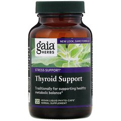 Gaia Herbs, Засіб для підтримки щитовидної залози, 120 вегетаріанських фіто-капсул з рідиною (GAI-99667), фото