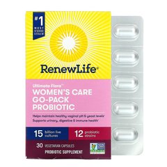 Renew Life, Комплексная добавка для женщин, пробиотик Ultimate Flora, 15 млрд живых культур, 30 вегетарианских капсул (REN-15872), фото