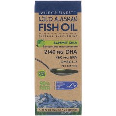 Wiley's Finest, Summit DHA, жир дикої Аляски риби, з натуральним смаком лайма, 125 мл (WIF-00447), фото