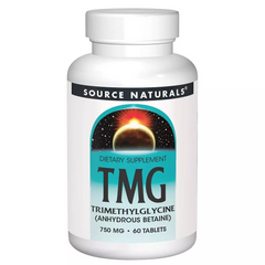Source Naturals, TMG (триметилгліцин), 750 мг, 60 таблеток (SNS-00876), фото
