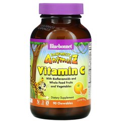 Bluebonnet Nutrition, Super Earth, Rainforest Animalz, витамин С, натуральный апельсиновый вкус, 90 жевательных таблеток в форме животных (BLB-00192), фото