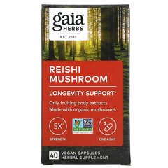 Gaia Herbs, Гриб рейши, 40 веганских капсул (GAI-15176), фото