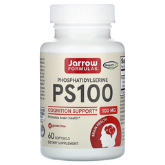 Jarrow Formulas, PS 100 (фосфатидилсерин), 100 мг, 60 гелевих капсул (JRW-16006), фото
